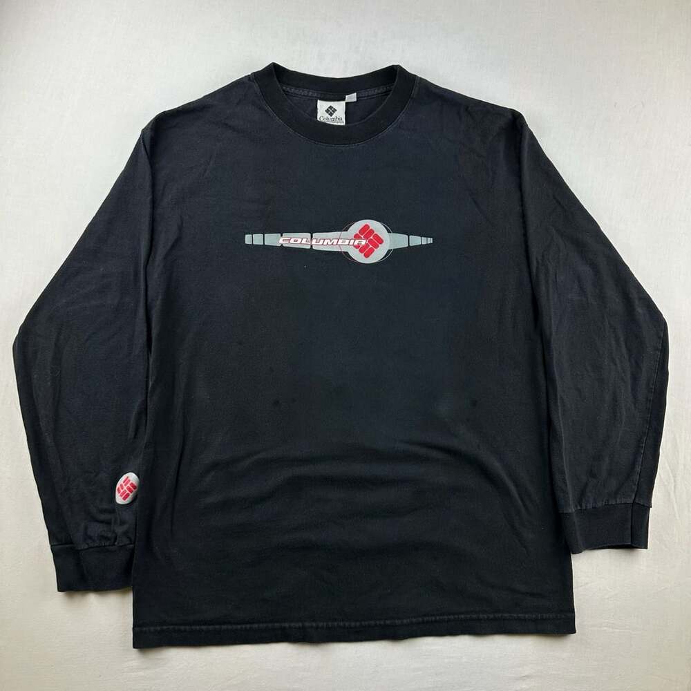 Columbia Sportswear Company Long Sleeve T-Shirt Size L Black Graphic